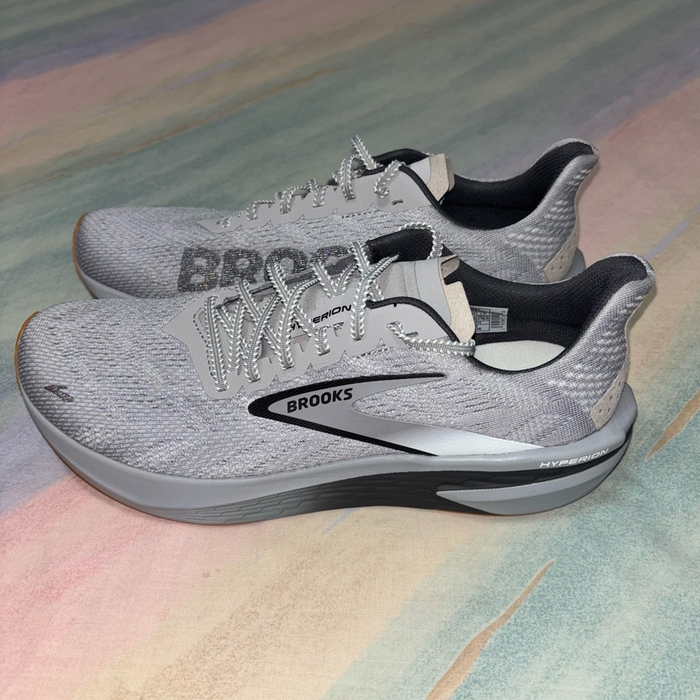BROOKS Hyperion 2 Running Shoes Alloy Bright White Black Size 9.5 Men's